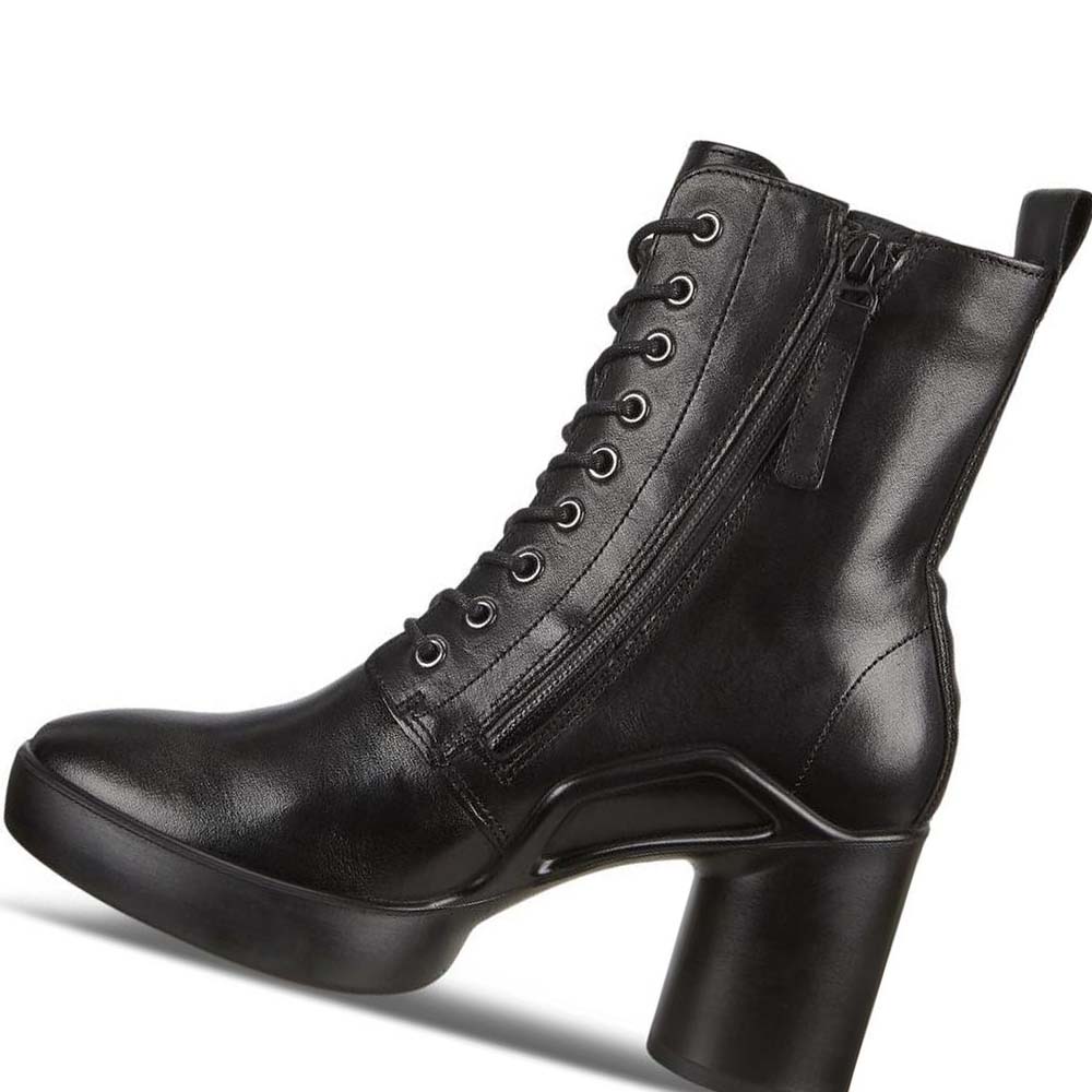 Women's Ecco Shape Sculpted Motion 55 Lace-up Boots Black | USA 37WNB